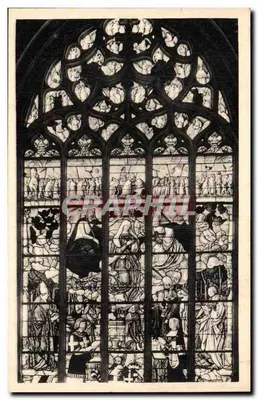 Igreja de Brou (Ain) — Vitral da Assunção da Virgem — editor Serv. Comercial Monumentos Históricos, Paris