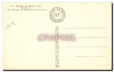Estátua de Marguerite d'Autrèche — Igreja de Brou (Ain) — editor Serv. Comercial Monuments Historiques — Verso