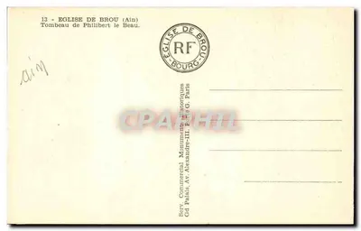Túmulo de Philibert le Beau — Igreja de Brou (Ain) — Serv. Comercial Monumental Históricos, Paris — Verso