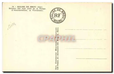 Igreja de Brou (Ain) — Rétable das Sete Alegrias da Virgem — (A Anunciação, a Visitação) — Serv. Comercial Monumentos Históricos, Paris — Verso