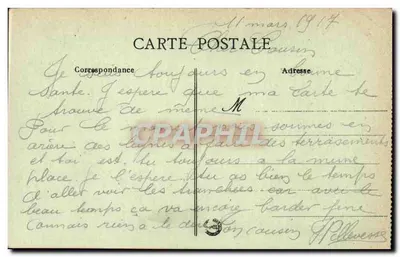 Deniecourt (Somme) — Ruine del castello dopo la guerra — L.C.H. Paris, n°583 — Verso