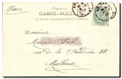Amiens — Katedra (fasada) — B.F. Paryż — Rewers