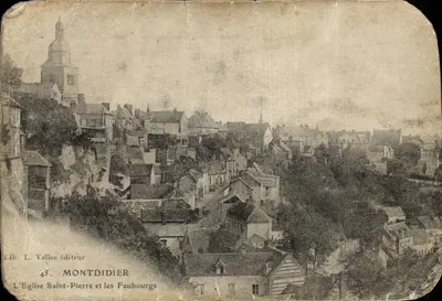 Montdidier — A Igreja de São Pedro e os Bairro — Lib. L. Vallee editor, n°45