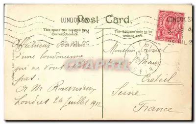 Londen. De kathedraal van Sint-Paulus. — W. Sibbier Ltd. — serie-nummer niet zichtbaar — Achterkant