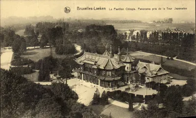 Bruxelas-Laeken — Le Pavillon Chinois, Panorama tirado da Torre Japonesa — Neils, série 1, n° 100