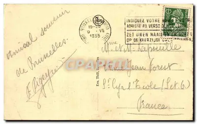 Bruxelles — Colonna del Congresso — editore Nis, numero di serie non visibile — Verso