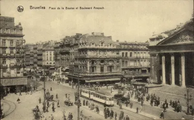 Bruxelas - Pátio da Bolsa e Boulevard Anspach — Editor Thill, série I, n° 71