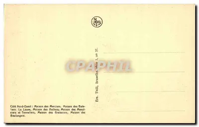Bruksel — Wielka Plac (strona północno-zachodnia) — De Groote Markt (N.-W.) — NELS, seria 1, nr 37 — Rewers