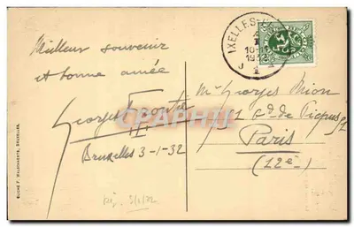 Brussel – Paardrijdende beeld van Goddefroy de Bouillon — Glion F. Walschaerts, n°56 — Achterkant