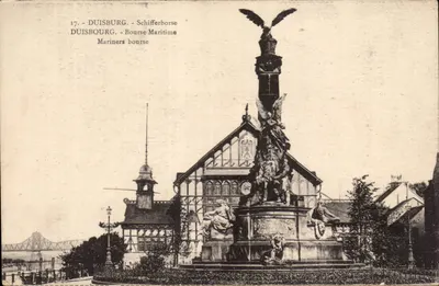 Duisburgo - Schifferbörse — Monumento aos marinheiros com águia — editor desconhecido, n° 17