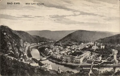 Bad Ems — Vista da Lahn em subida — editor não identificado, número de série não visível