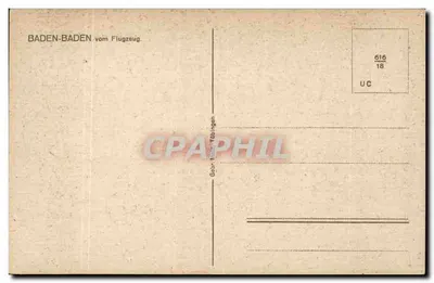 Baden-Baden — widok z lotu ptaka — wydawca G. M. Täpplingen, nr 616 — Rewers