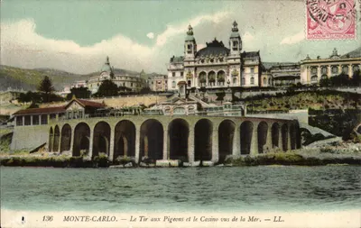 Monte-Carlo — O Tiro aos Pombos e o Casino vistos do Mar — LL.