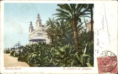 Monte-Carlo — O Teatro e Jardins — Purger & Co. München, Photochromikarte 1139