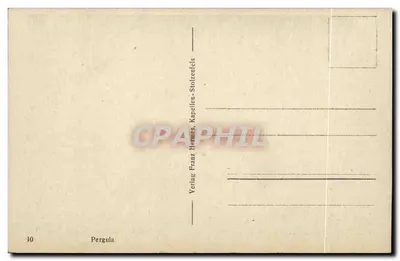 Pergula — estátua de um guerreiro segurando uma espada — Verlag Franz Hermes, Kapellen-Stolzenfels — Verso