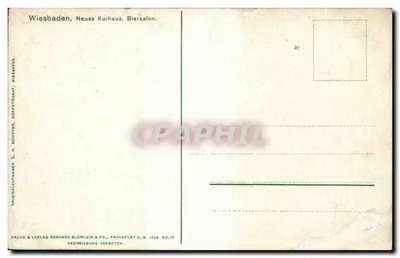 Wiesbaden, Neues Kurhaus, Biersalon — wydawca Gerhard Blümlein & Co., seria nr 18 — Rewers