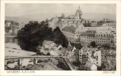 Weilburg a.d. Lahn — castelo e vista panorâmica — Cramers Kunstanstalt, Dortmund