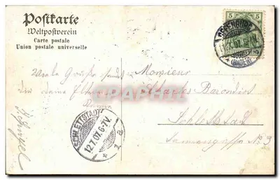 Offenburg — Monumento a Drade — editor não identificado, número de série não visível — Verso