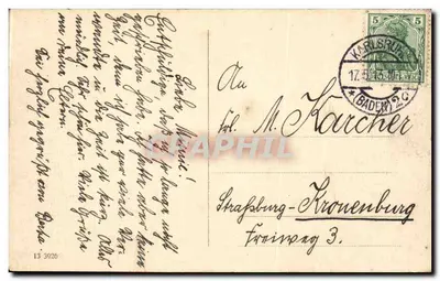 Karlsruhe i. B. — Festhalle — editor desconhecido, número de série não visível — Verso