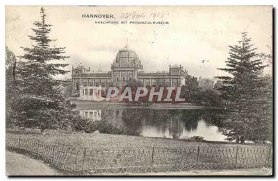 Hannover — Parque Masch com o Museu Provincial — F. Aubach, Hannover, n° 906