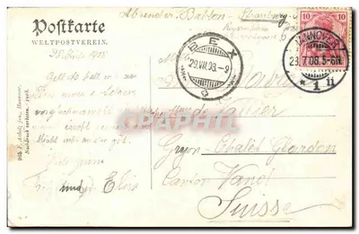 Hannover — Parque Masch com o Museu Provincial — F. Aubach, Hannover, n° 906 — Verso