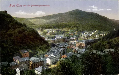 Bad Ems — vista da promenade Bismarck — editor não identificado