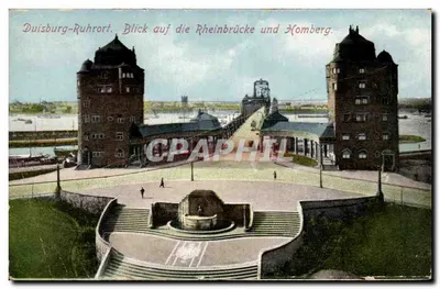 Duisburg-Ruhrort — vista da Ponte Reno e do Homberg — editor desconhecido