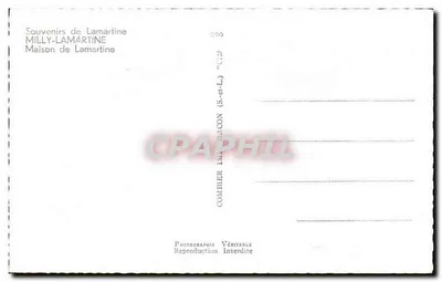 Casa de Lamartine em Milly — Lembranças de Lamartine — Combiér (S.-et-L.) — Verso