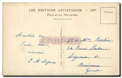 Paris — La Gare du Nord et le Boulevard Denain — LIP — Verso