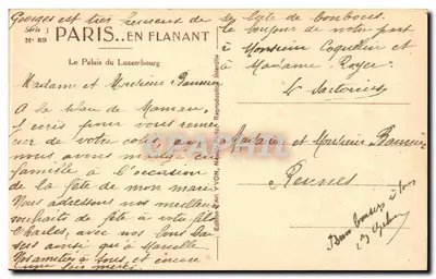 Het Palácio del Luxembourg — Parijs — Uitgave YVON, N° 89 — Achterkant