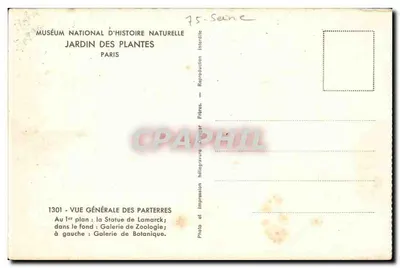 Ogród Botaniczny — Ogólny widok ogródów — Muzeum Narodowe Nauk Przyrodniczych, Paryż — Rewers