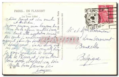 Wieża Eiffla — widok z Seiny — Éditions d'Art, Paryż — Rewers