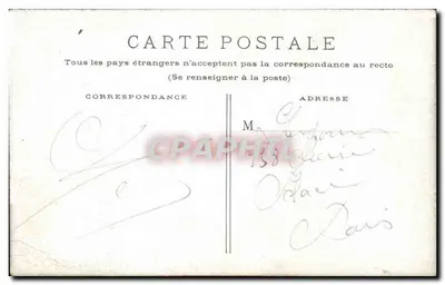 Paryż. Gare du Quai d'Orsay — widok budynku z koniami i fiakrami — wydawca nieznany — Rewers