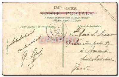 Paryż - Avenue des Champs-Élysées — widok ku Arcu de Triomphe — wydawca G. Lefebvre, nr 202 — Rewers