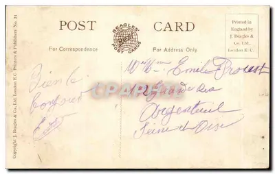 LONDON — The Tower Bridge, Bascules Raised — Beagles & Co. Ltd. n°31 — Back