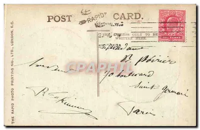 Westminster Abbey i The Royal Exchange — Souvenir de Londres — The Rapid Photo Printing Co., Ltd., Londres — Rewers