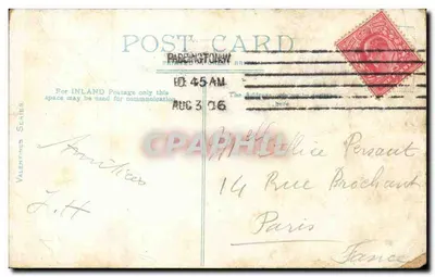 The Strand e Charing Cross, Londres — série Bilhete postal antigo Valentin n°10 — editor Chappelle & Mantel — Verso