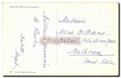 Urnersee. Rütlì mit Bristenstock — Kunstdruck K. Götz, Luzern, n° 3337 — Verso