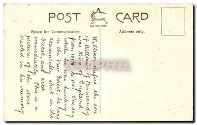 Rufus Stone — New Forest — editor 'Rufus Stone' — Verso