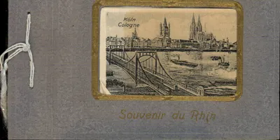 Köln — Ansicht der Kathedrale und des Brückens — Erinnerung an den Rhein