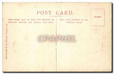Abadia de Crowland — ruínas góticas com vacas — Publicado por W. H. Penney, Peterborough — Verso