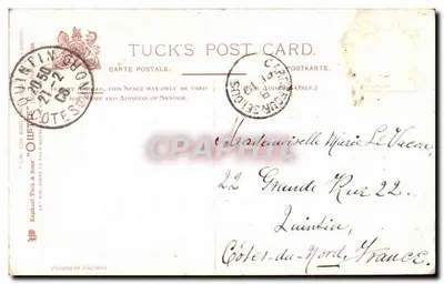 Król Edward VII i Królowa Aleksandra — Tuck's Post Card, wydawca Tuck & Sons, Londyn — Rewers
