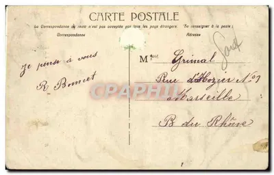 Nîmes - Torrenoten Antieke ansichtkaart — Achterkant