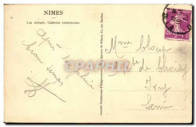 Nîmes — De Arenes. Buitengalerijen. — Pariser Drukkerijmaatschappij, 6 — Achterkant