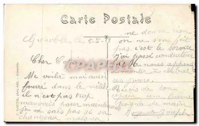 Grenoble — Vue générale et le Moucherotte — P. GAUDE, phot.-édit. - Grenoble — Verso