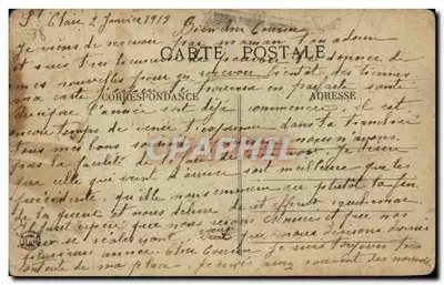 Saint Alban du Rhone - Vila das Polonias - cachorro de caça - cães de caça Bilhete postal antigo — Verso