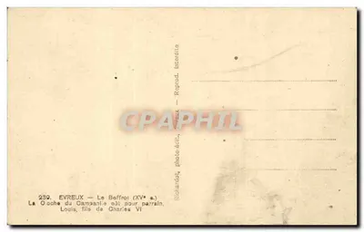 Évreux — A Campana do Campanile é para patrocínio de Louis, filho de Charles VI — Editor Richardot — Verso