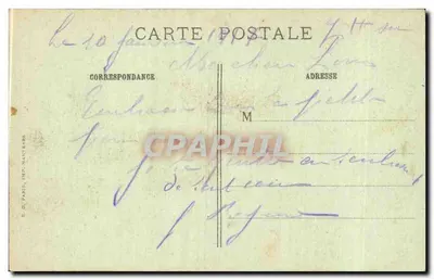 Albert (Somme) - Notre-Dame de Brébières i piękne miasto po strasznych bombardowaniach — Visé Paris 360, R.P. — Rewers