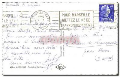 Fontaine Cantini — Marseille — Edição Tardy — Verso