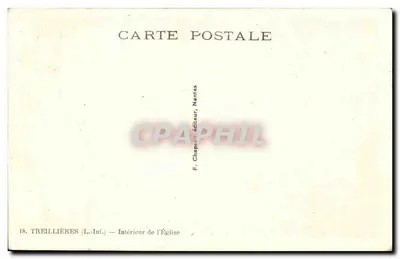 Treillières (Loire-Inférieure) — Interior da Igreja — F. Chapeau, editor, Nantes — Verso